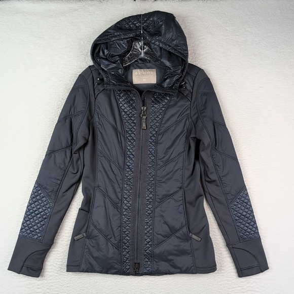 Athleta Jackets & Blazers - Athleta Rock Ridge Primaloft Quilted Jacket Sz XS Hooded Astronomy Grey 350851